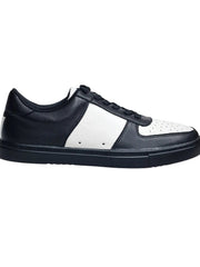 Carica immagine nella Galleria, REY Black/White (L0701FCE) - Sneaker in Ecopelle Vegan Bianca e Nera Suola Nera in Gommina e Resina Tecnica Cerchi Bianchi Pivot