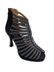 Carica immagine nella Galleria, KARINA Dreams (LP7/R1006) - Sandalo a Tronchetto con Plateau Da Donna in Morbido Simil Camoscio Con Strass Boreali con Plateau Flex e Tacco a Rocchetto