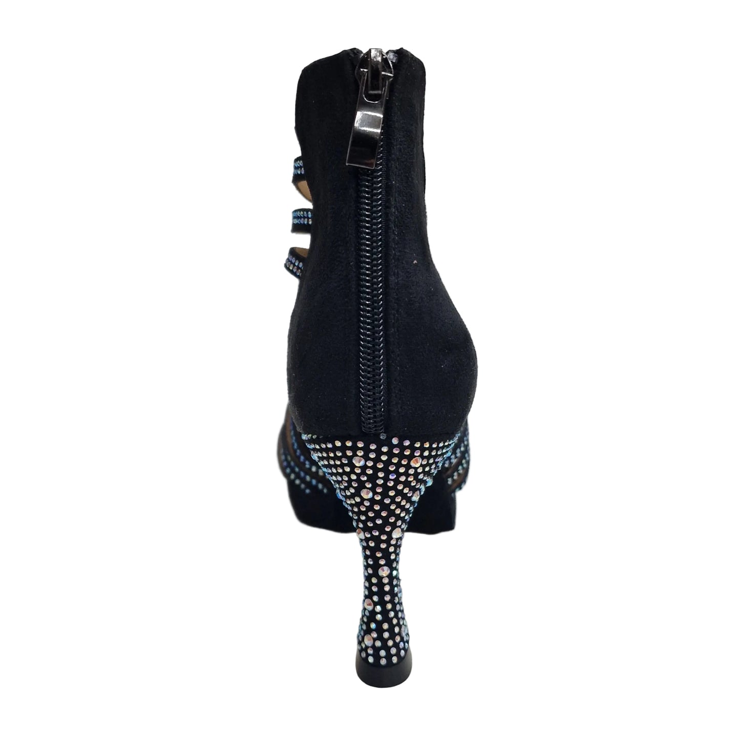Sandalo a tronchetto donna KARINA Dreams in simil camoscio con strass boreali, plateau flessibile e tacco a rocchetto.