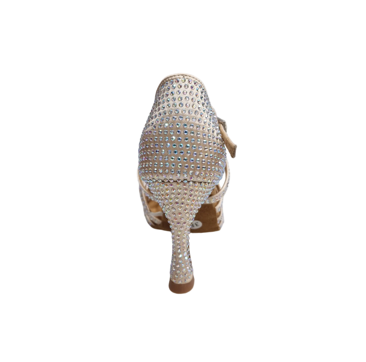 Scarpa da ballo donna NORA Dreams Gold Wish Dance Shop in raso oro con cinturino incrociato, strass e tacco a rocchetto