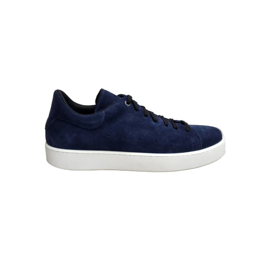 Sneaker NIKOLAS SK5 in vero camoscio blu notte con suola in microfibra bianca e interni traspiranti, marca Wish Dance Shop
