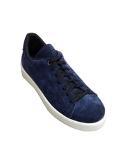 Carica immagine nella Galleria, NIKOLAS (SK5) - SNEAKER IN VERO CAMOSCIO PELLE SCAMOSCIATA BLU NOTTE SUOLA MICROFIBRA LATTICE BIANCO INTERNI TRASPIRANTI