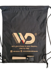 Carica immagine nella Galleria, KIT BALLO (Accessori) Per Scarpe Da Ballo DONNA e UOMO - Sacchetto Zaino Porta Scarpe Tessuto Idrorepellente con stampa indelebile glitterato Oro + Spazzola in Legno Con Denti in Acciaio Ravviva Bufalo