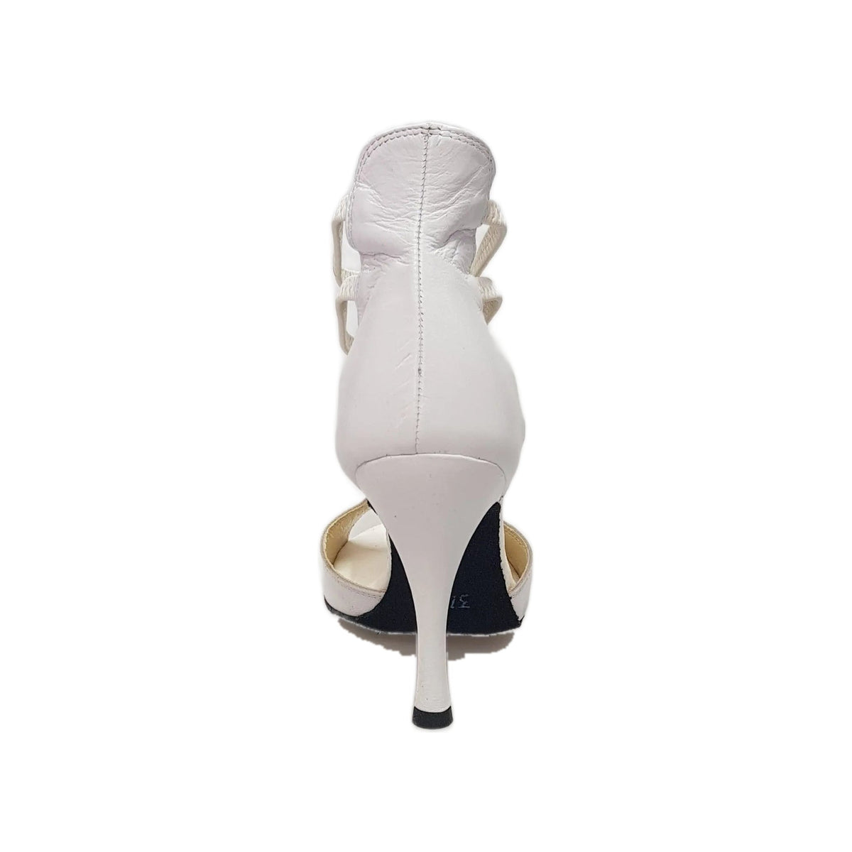 Sandalo donna Lilith (460) in pelle bianca, scarpa Wish Dance Shop, con cinturino e suola elegante visibile in immagine.