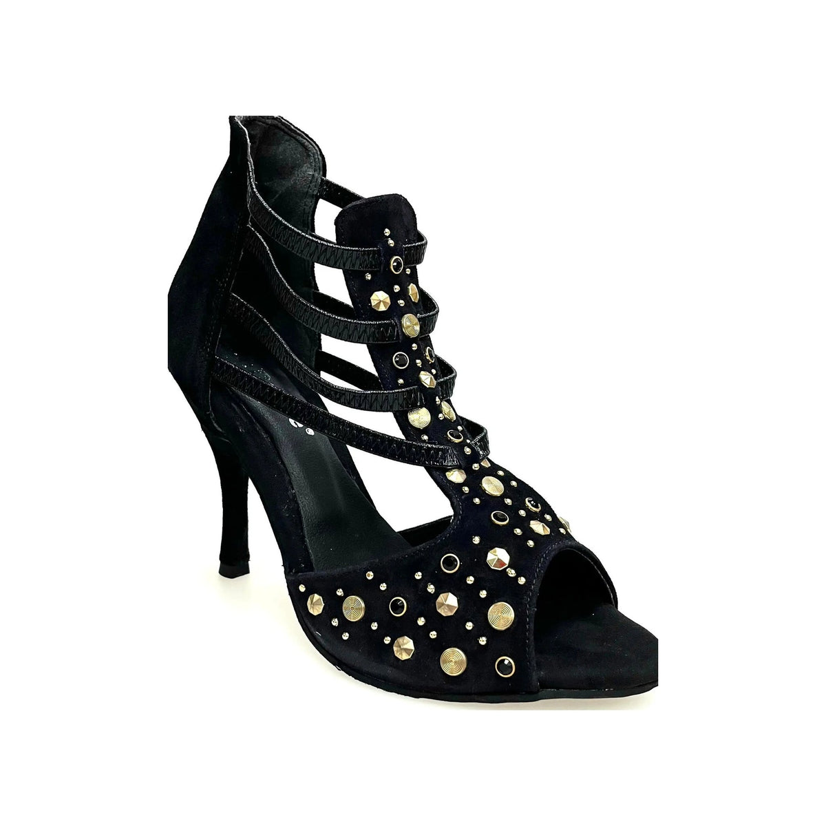 Sandalo da Donna in Camoscio Nero Swann Elizabeth Pirata Wish Dance, vista laterale