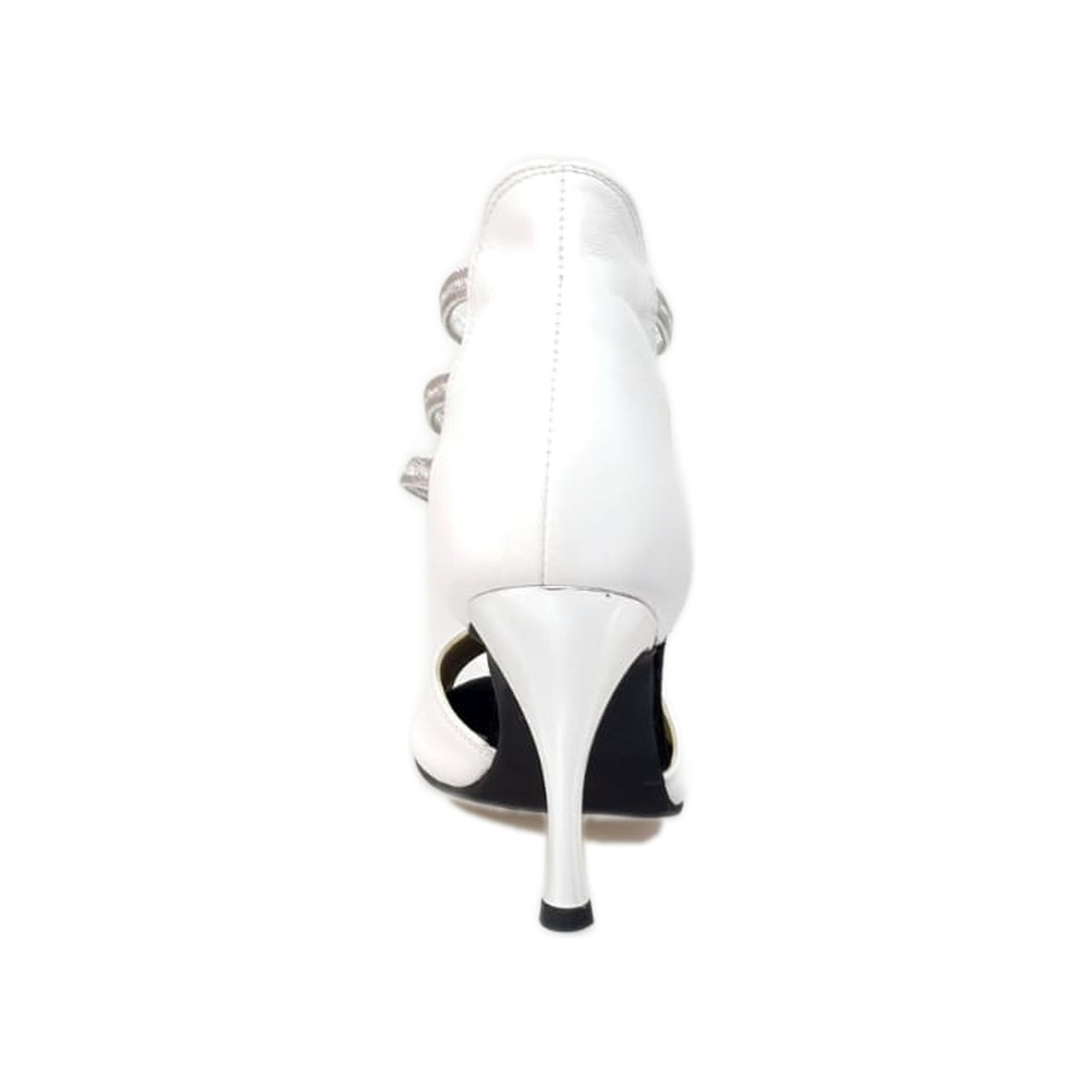Sandalo da Donna in Pelle Bianca MILITE Silver Wish Dance (460PW), vista laterale