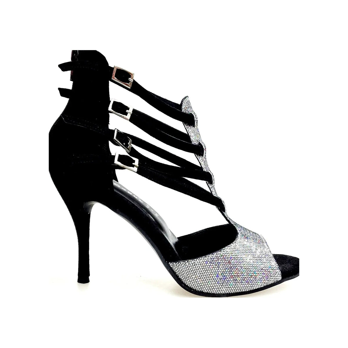 Scarpa da donna Malon 779F Wish Dance Shop in multicolore Boreale Silver con tacco in camoscio nero.