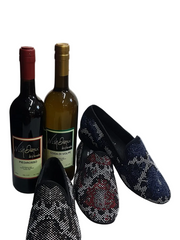 Carica immagine nella Galleria, Viper Blue (800PJ)- Mocassino da Uomo in Camoscio Blu con Swarovski Blu Bianchi e Neri Fondo Micro