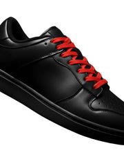 Load image into Gallery viewer, LOKI (L0702FCE) - Sneaker in Ecopelle Nera Vegan Suola Nera in Gommina e Resina Tecnica Cerchi Rossi