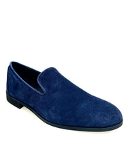 Carica immagine nella Galleria, Joy Night Blu (800PJ) - Mocassino da Uomo in Camoscio Blu Notte Foderato in Vera Pelle Italiana sottopiede ortopedico confort