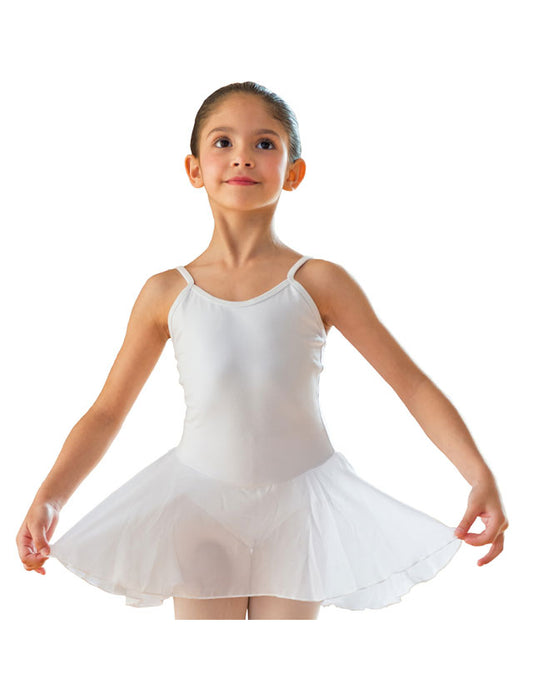 Body Danza Classica Bretellina Sottile da Bambina in Cotone Bielastico AURORA Wish Dance, vista frontale