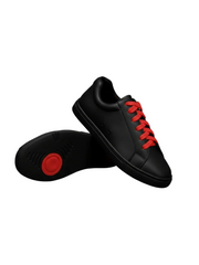 Carica immagine nella Galleria, Ataca Vortice (FCE) - Sneaker Ecopelle Totale Nera materiale Vegan confort Light Flex Suola Nera in Gommina e Resina Tecnica Cerchi Rossi