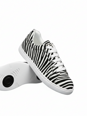 Carica immagine nella Galleria, ATACA Zebry White Vortex (FCE) - Sneaker in Tessuto Zebrato materiale Vegan confort Light Flex Suola Bianca in Gommina e Resina Tecnica Cerchi Neri Pivot