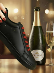 Carica immagine nella Galleria, Ataca Vortice (FCE) - Sneaker Ecopelle Totale Nera materiale Vegan confort Light Flex Suola Nera in Gommina e Resina Tecnica Cerchi Rossi