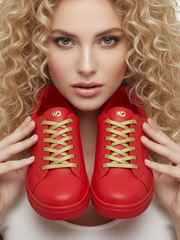 Carica immagine nella Galleria, ATACA Mercury Vortex (L0700FCE) - Sneaker Ecopelle Totale Rossa materiale Vegan confort Light Flex Suola Rossa in Gommina e Resina Tecnica Cerchi Oro Pivot