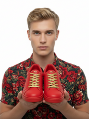 Carica immagine nella Galleria, ATACA Mercury Vortex (L0700FCE) - Sneaker Ecopelle Totale Rossa materiale Vegan confort Light Flex Suola Rossa in Gommina e Resina Tecnica Cerchi Oro Pivot