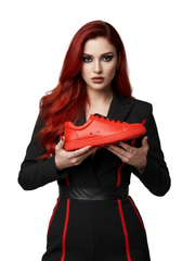 Carica immagine nella Galleria, ATACA Red Flame Vortex (L0700FCE) - Sneaker Ecopelle Totale Rossa materiale Vegan confort Light Flex Suola Rossa in Gommina e Resina Tecnica Cerchi Neri Pivot