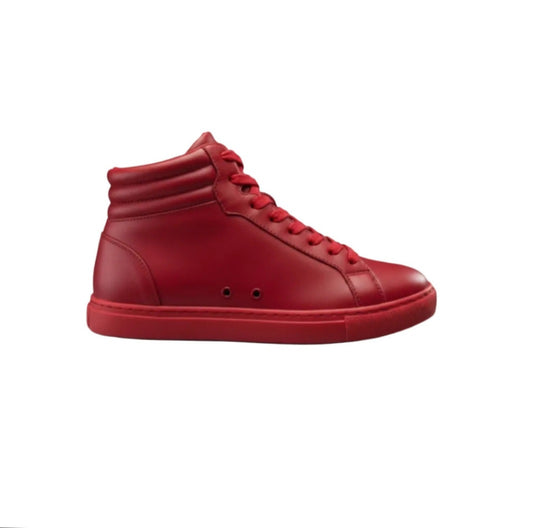 Sneaker GERO Devil Red Vortex Wish Dance Shop, collo alto, ecopelle rossa, suola rossa in gomma, design moderno e comfort