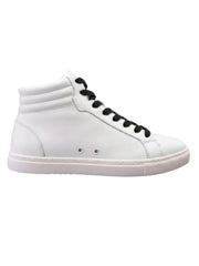 Carica immagine nella Galleria, Sneaker GERO White Vortex Wish Dance Shop, scarpa alta in ecopelle bianca, suola bianca e dettagli neri, stile confortevole e leggero.