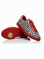 Carica immagine nella Galleria, ATACA Zebry Red Gold Vortex (L0700FCE) - Sneaker in Tessuto Zebrato materiale Vegan confort Light Flex Suola Rossa in Gommina e Resina Tecnica Cerchi Oro Pivot