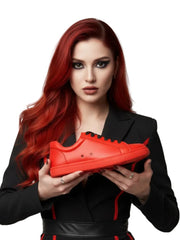 Carica immagine nella Galleria, ATACA Red Flame Vortex (L0700FCE) - Sneaker Ecopelle Totale Rossa materiale Vegan confort Light Flex Suola Rossa in Gommina e Resina Tecnica Cerchi Neri Pivot