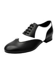 Load image into Gallery viewer, COTISO (108N) - Stringata a Coda di Rondine Mod. Oxford in Pelle Nera e Pelle Bianca