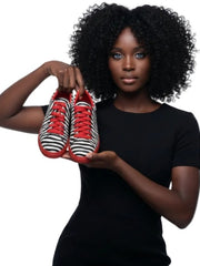Carica immagine nella Galleria, ATACA Zebry Red Gold Vortex (L0700FCE) - Sneaker in Tessuto Zebrato materiale Vegan confort Light Flex Suola Rossa in Gommina e Resina Tecnica Cerchi Oro Pivot