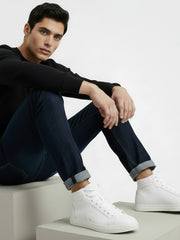 Carica immagine nella Galleria, Sneaker alta GERO White Vortex Wish Dance Shop in ecopelle bianca, suola bianca in gomma e resina, dettaglio cerchi neri pivot