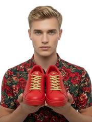 Carica immagine nella Galleria, ATACA Mercury Vortex (L0700FCE) - Sneaker Ecopelle Totale Rossa materiale Vegan confort Light Flex Suola Rossa in Gommina e Resina Tecnica Cerchi Oro Pivot