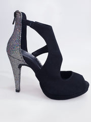 Carica immagine nella Galleria, (779F) - Scarpa da Donna in Multicolor Boreale Silver con Tallone in Pelle Nera