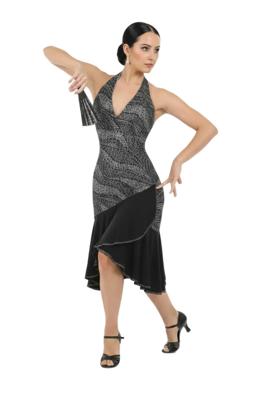 Abito in Microfibra nera Traspirante Bielasica ROXEN Wish Dance, argento, vista frontale
