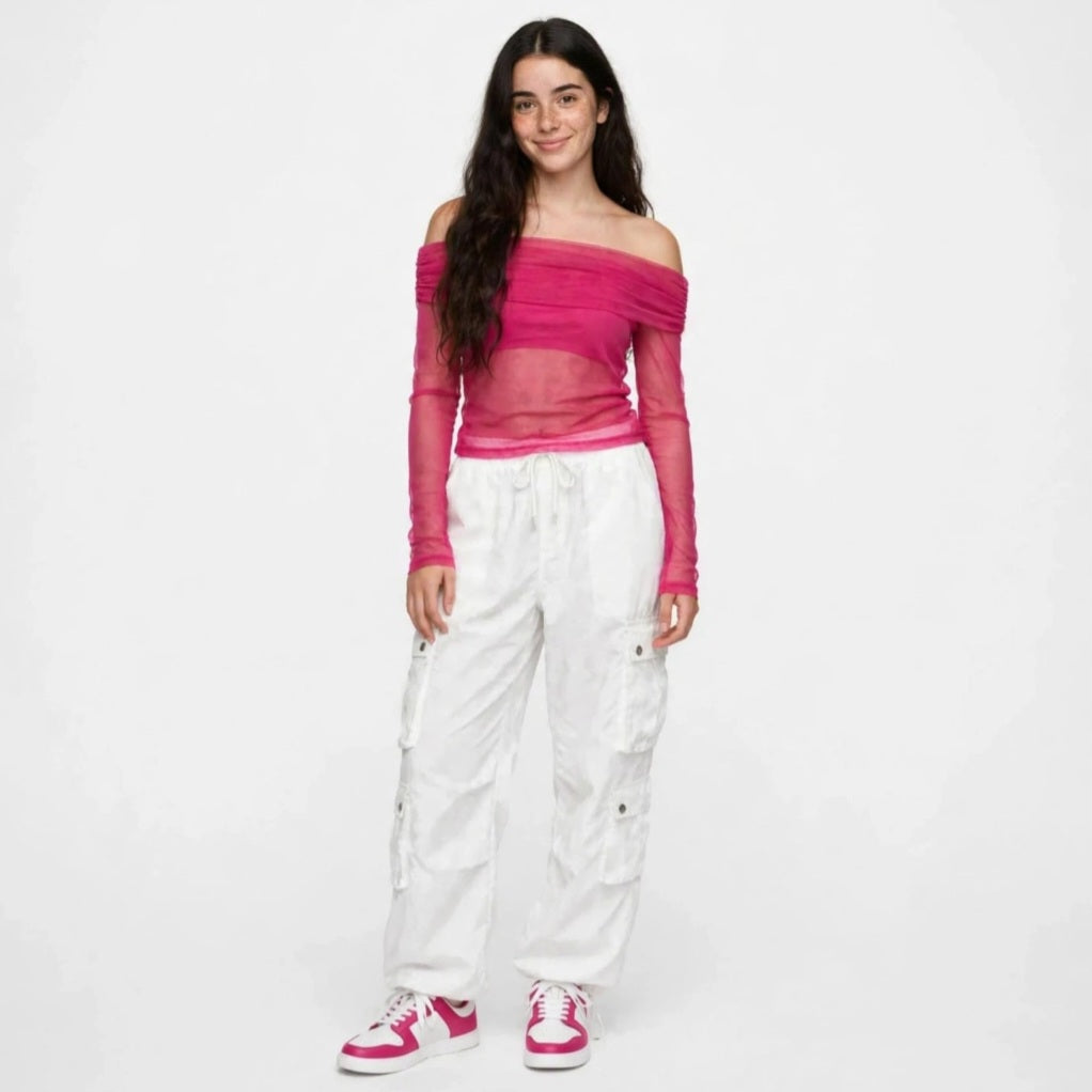 NIKY (L0702FCE) – Sneaker in Ecopelle Vegan Bianca e Fuxia