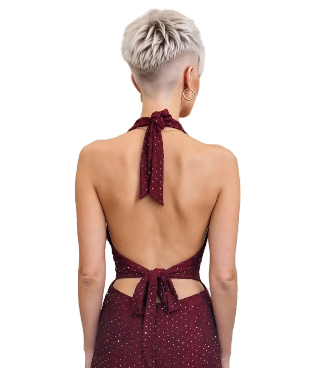 SIMONA JUMPSUIT – BIELASTISCHER STOFFOVERALL MIT APPLIKATION