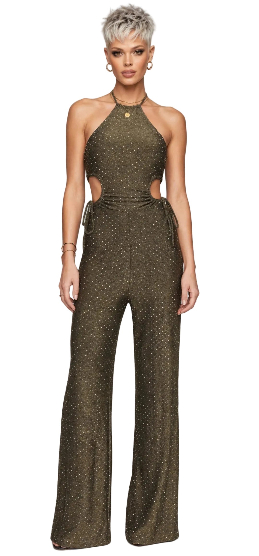 CALLIOPE JUMPSUIT – BIELASTISCHER STOFFOVERALL MIT APPLIKATION