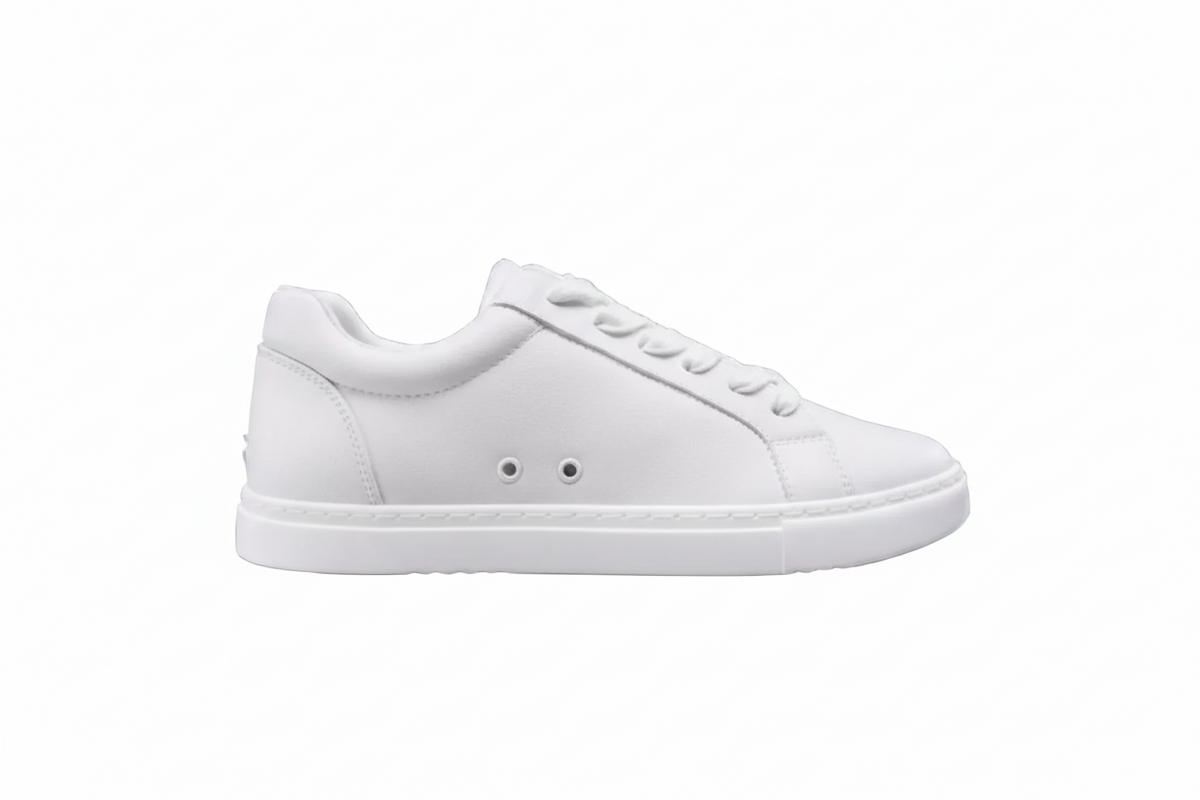 Sneaker Ecopelle Totale Bianca materiale Vegan confort Light Flex Suola in Gommina e Resina Tecnica Cerchi, vista (2)
