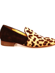 Load image into Gallery viewer, AKIM (MS21) - Moccasin in Leopard spotted pony skin Beige brown mottled long shape