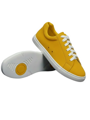 Load image into Gallery viewer, Ataca Suprema Vortice (FCE) - Sneaker pelle scamosciata Totale Giallo Fluò materiale Vegan confort Light Flex Suola Bianca in Gommina Cerchi Gialli e Resina Tecnica