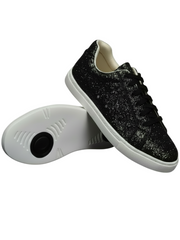 Load image into Gallery viewer, Ataca Vortice (FCE) - Sneaker in Glitter Nero Suola Bianca in Gommina e Resina Tecnica Cerchi Neri