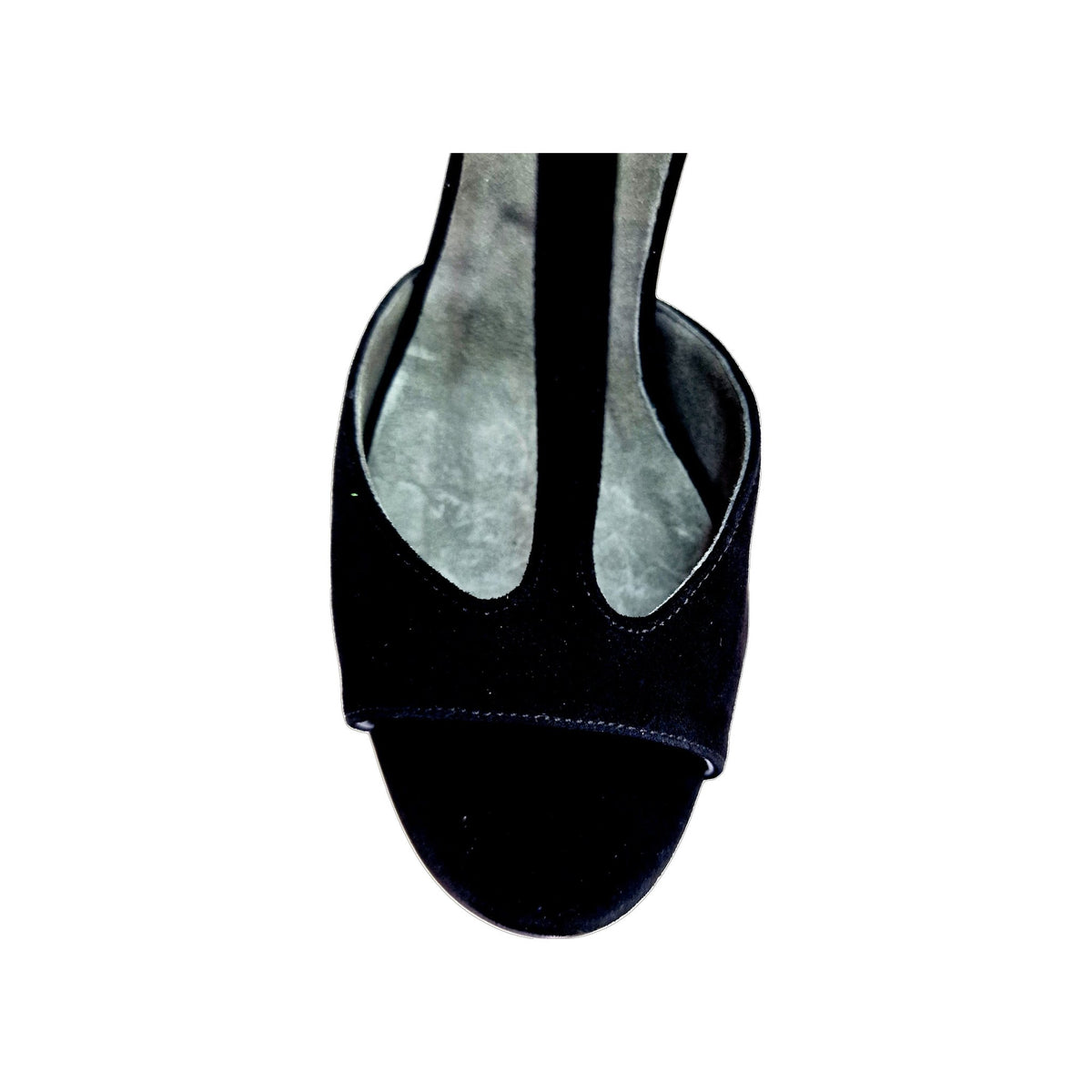 Sandalo da donna in camoscio nero e Cuore di Swarovski Rosso BELL/C Plus Black Cuore SW Red F.3407, vista posteriore
