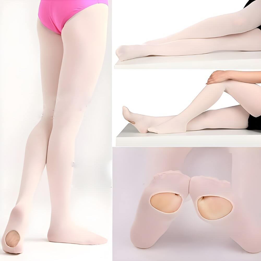 Collant rosa lightweight Wish Dance Shop, convertibili, ultrasoft in microfibra e spandex, con corpo massaggiante resistente.