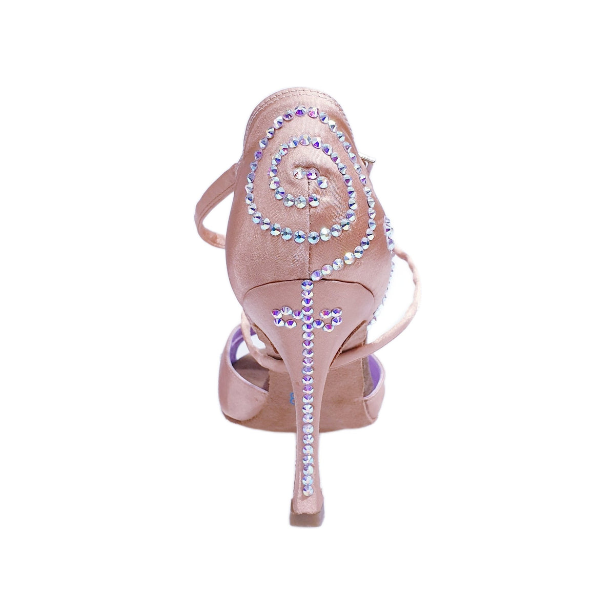 Scarpa donna Gravity SW QC Wish Dance Shop in raso seta carne con Swarovski, cinturino incrociato sul collopiede.