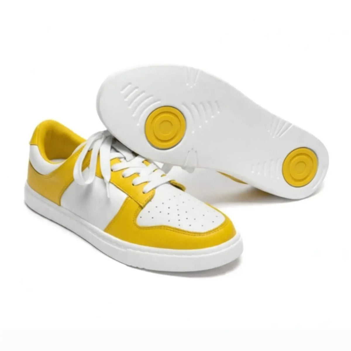 LIME (L0702FCE) – Sneaker in Ecopelle Vegan Bianca e Giallo Limone
