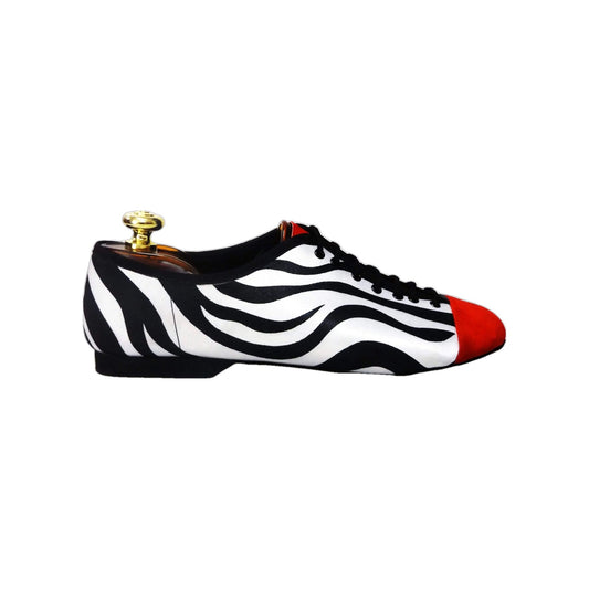 Scarpa Jazz unisex in Pelle Nera Savana Wish Dance, vista laterale