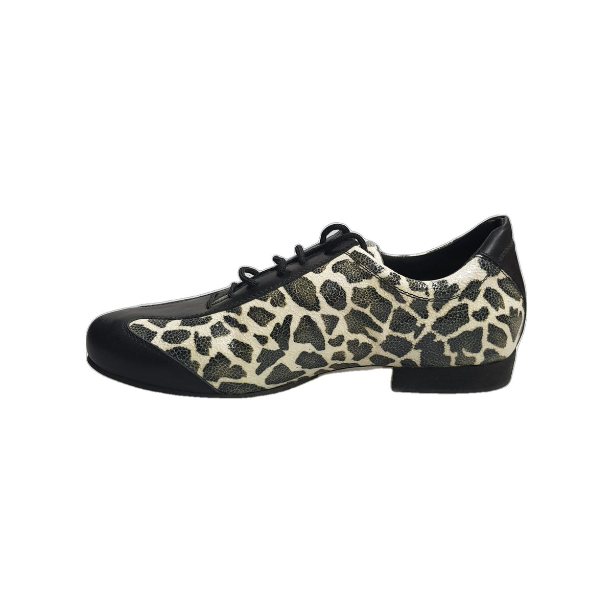 Scarpa da uomo Max di Movida WISH DANCE in pelle nera con dettagli in razza nera, vista frontale, elegante e moderna.