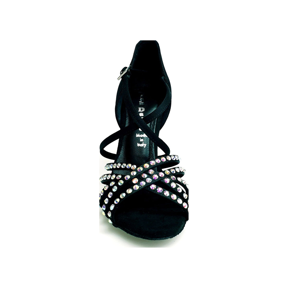 Scarpa da Ballo da Donna in Raso Seta Nero MELODY QC Plus Wish Dance, vista laterale