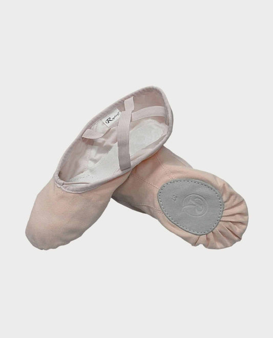 Mezza punta MILLY T200 in stoffa juta traspirante con suola divisa a goccia ed elastici cuciti, ideali per danza classica.