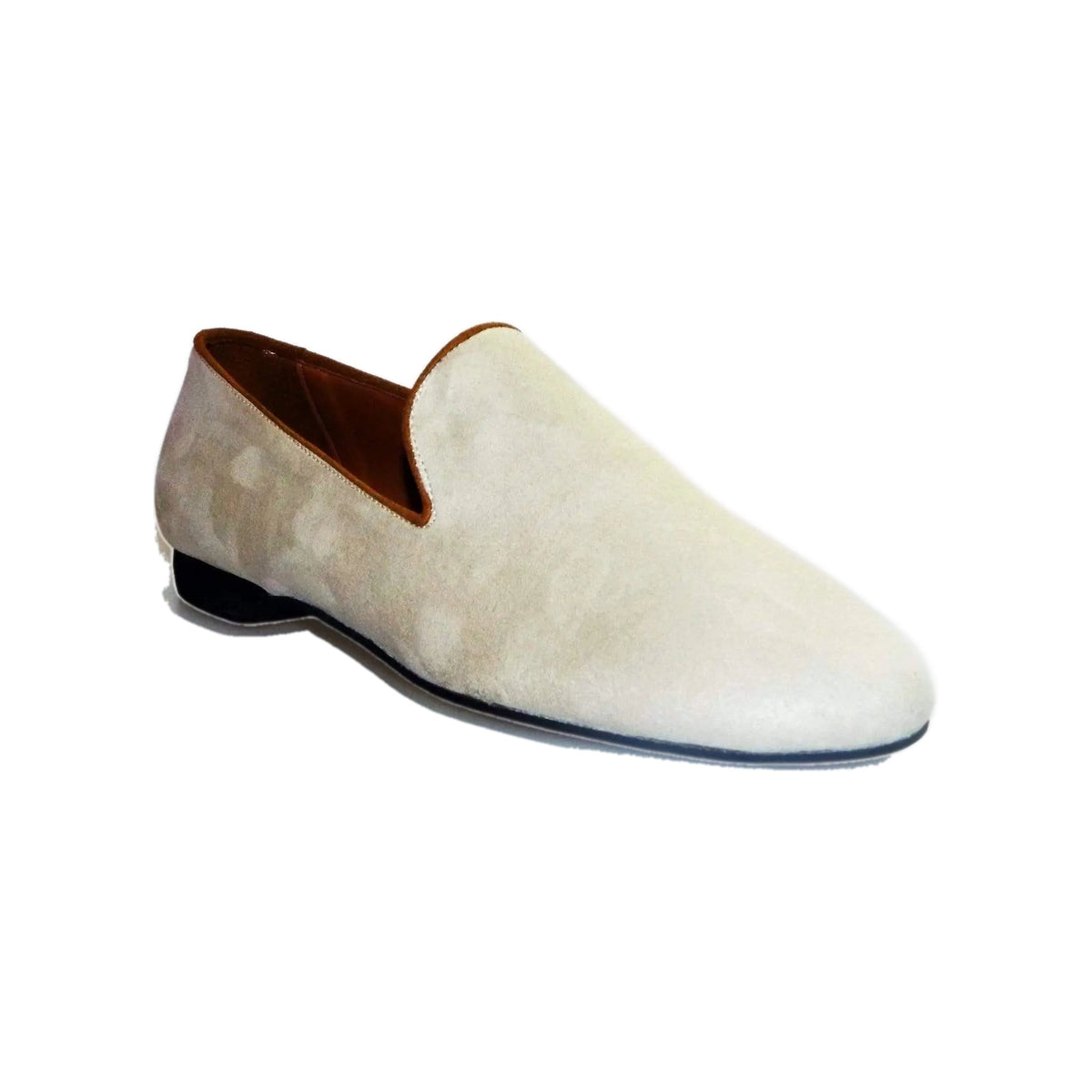 Mocassino da uomo Wishdance in camoscio beige, scarpa elegante in pelle morbida con suola antiscivolo.