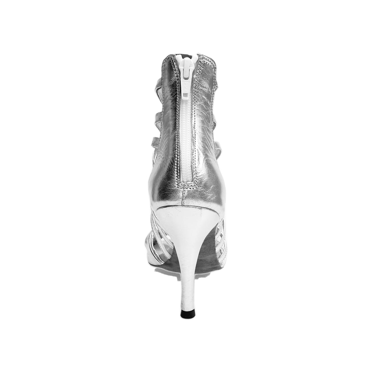 Sandalo donna Natalia (360) in pelle argento silver con design elegante, alto da Wish Dance Shop, visibile in immagine.