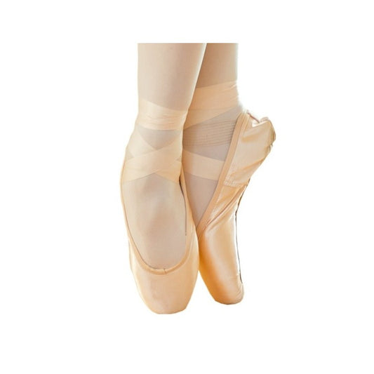 Punte da danza JANAS STUDIO (PPRD) per principianti, appoggio piatto e largo, ideali per esercizi di danza.