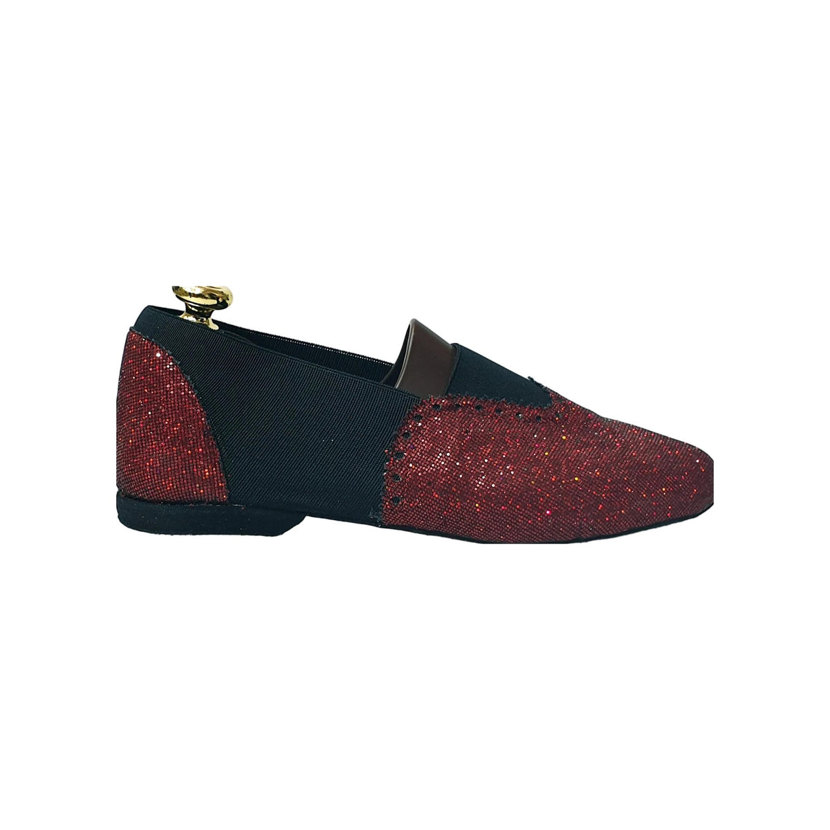 Prisma rosso elastico nero Roly 06, accessorio di moda con design colorato e tessuto elastico, immagine in primo piano.